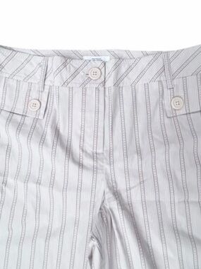 Women's Modern Cuffed Crop Pants ANN TAYLOR LOFT Size 8 NWT Striped Embroidered